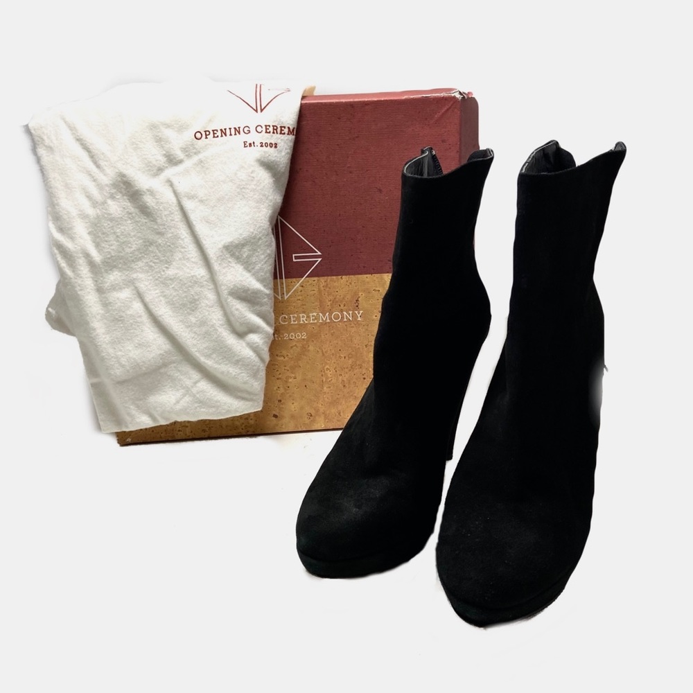 Opening Ceremony Camila Black Suede Ankle Boots